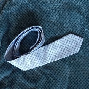 Gucci "GG" Monogram Silk Baby Blue Tie